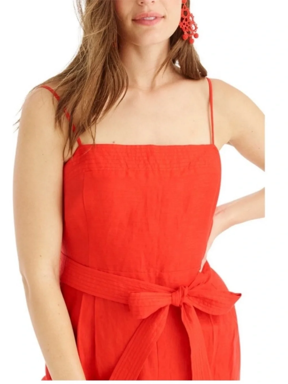 NWT | J. Crew | Tie-Waist Linen Jumpsuit | Size 12